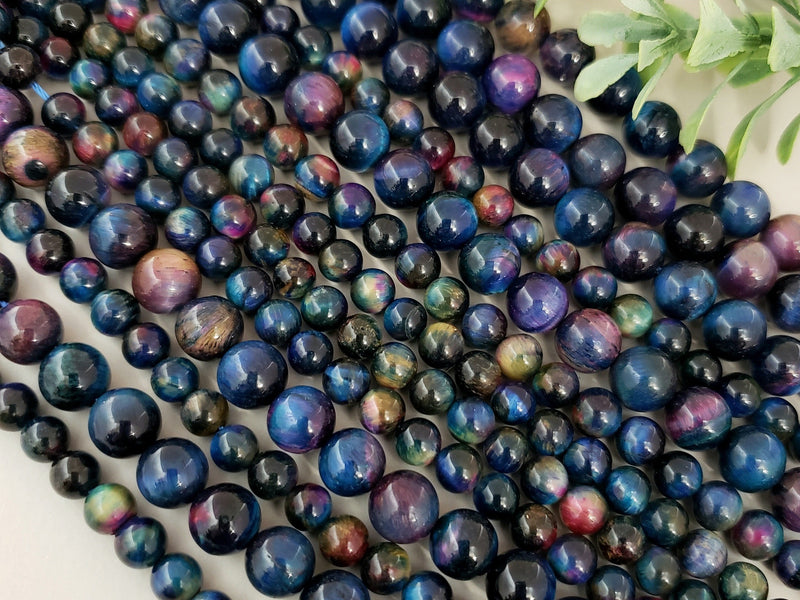 Galaxy - Tiger Eye Dyed Gemstone - 6/8mm