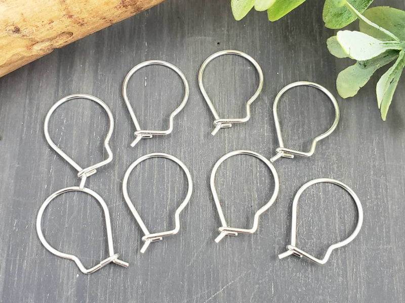 Kidney Earring Hooks - Earwire Findings - Stainless Steel - 20pcs