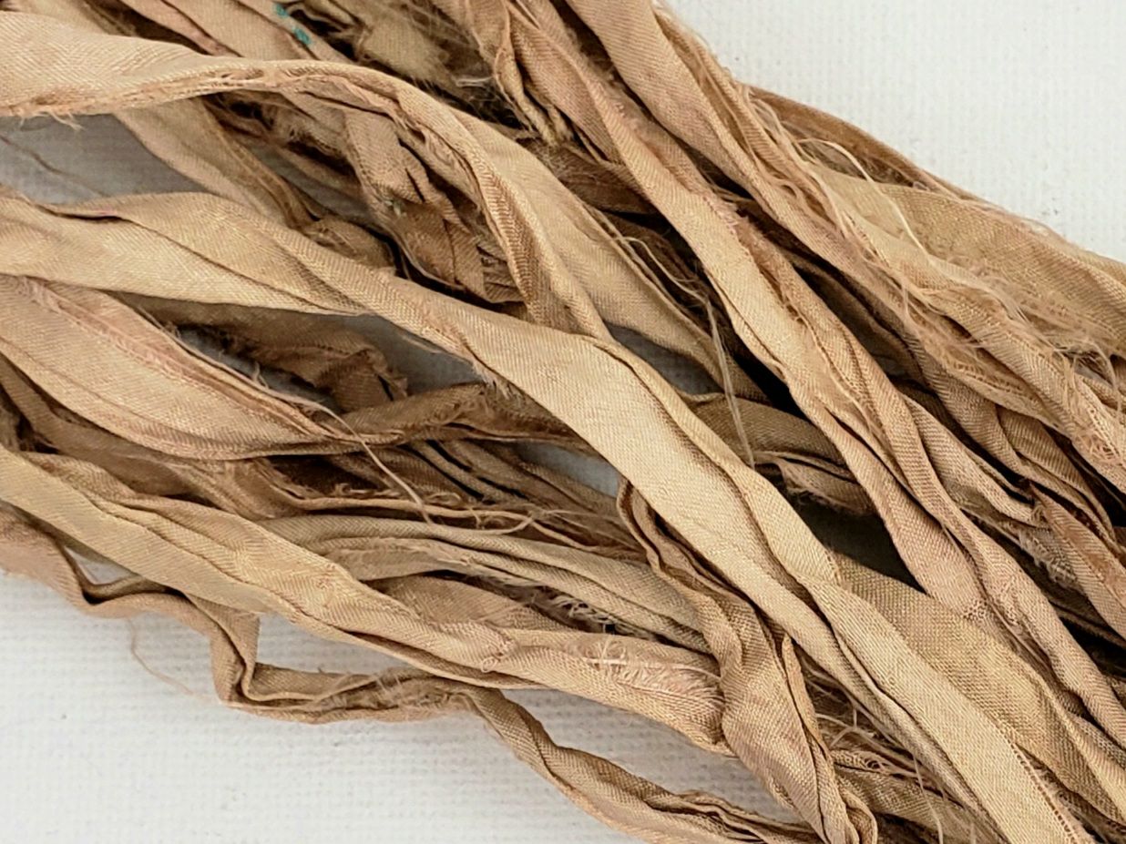 Latte - Sari Silk Ribbon - Fair Trade - 5yds