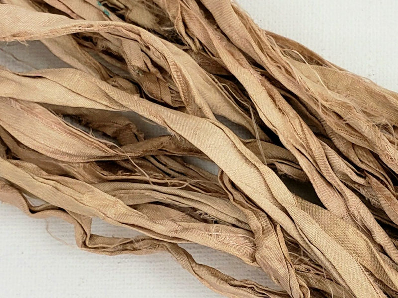 Latte - Sari Silk Ribbon - Fair Trade - 5yds