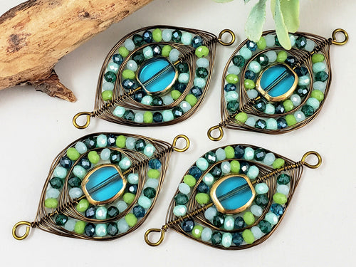 Ocean - Cleopatra Collection - Handwired Herringbone Links - 40x25mm