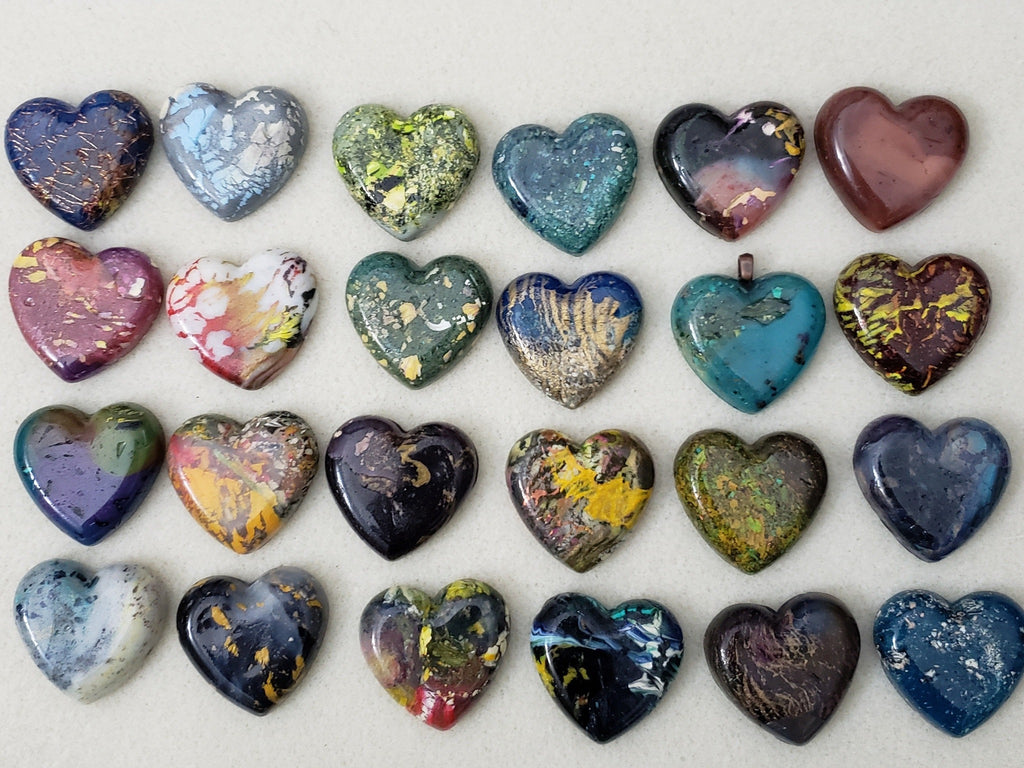 Sea Shore - Handcrafted Heart Cabochons