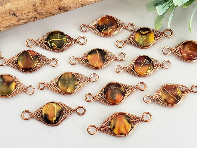 Sunset - Handwired Herringbone Links - 25mm - 2pcs