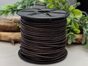 Antique Brown - Distressed Leather Cord - 1yd #417