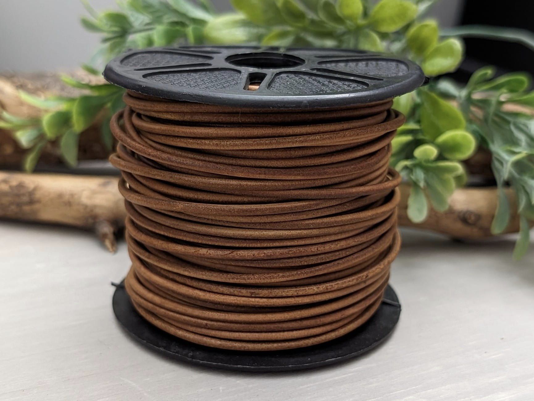 Light Brown - Distressed Leather Cord - 1yd #409