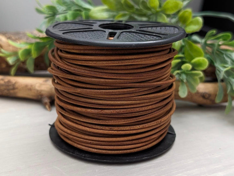 Light Brown - Distressed Leather Cord - 1yd #409