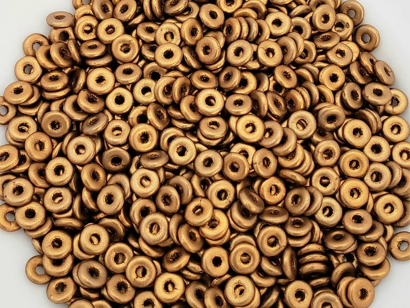 Metallic Brass - Czech O Beads - 4mm - 5gr./Appr. 200pcs
