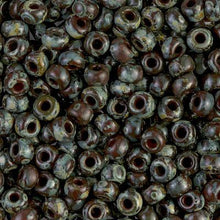 Charger l&#39;image dans la galerie, 6/0 Red Brown Picasso #4503 - Czech Seed Beads - 10gr.
