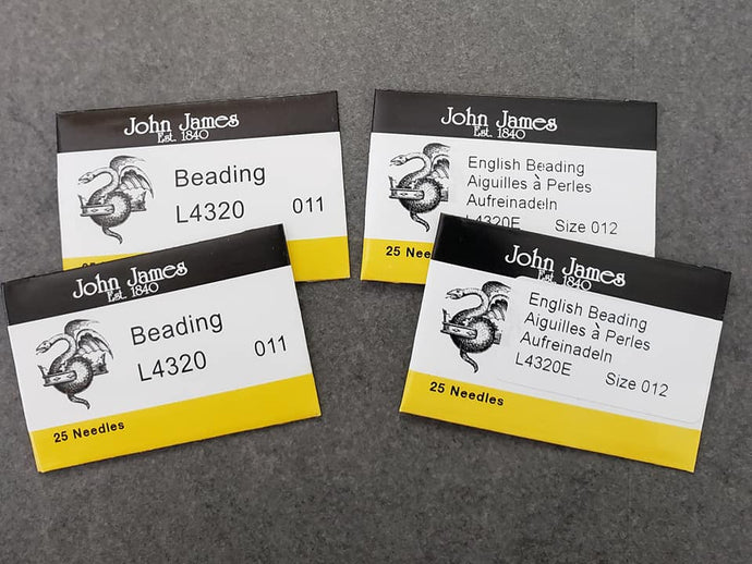 John James Bead Embroidery Beading Needles  #10 #11 #12  - 25pk