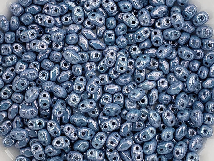 Chalk Blue Luster MiniDuo Beads - 8gr.