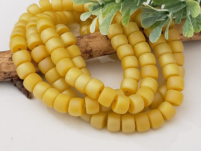 Mystic Pineapple Cylinder Glass Beads - 8x6mm - 33pcs