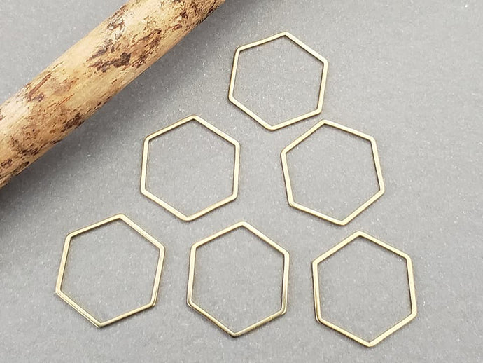 304 Stainless Steel Hexagon Geometric Connectors - 20mm - 10pcs
