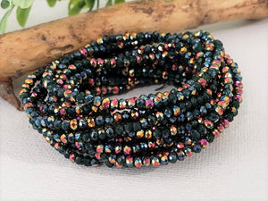Hunter Green Iris Crystal Rondelles - 2x3mm - 16" full strand