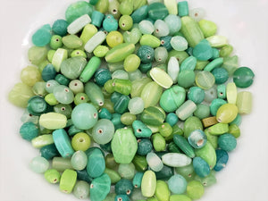 Opaque Sea Green Indian Glass Bead Mix  - 50pcs