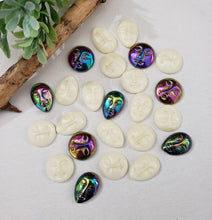 Load image into Gallery viewer, Round Glass Titanium Rainbow Moon Face Cabochon -18mm - 1pc
