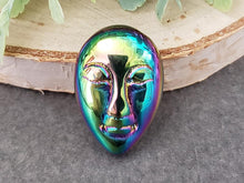 Load image into Gallery viewer, Oval/Pear Shape Glass Titanium Rainbow Moon Face Cabochon -22x15mm - 1pc
