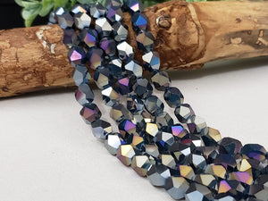 Mystic "Blue Rainbow" Super Shine Diamond Cut Crystals - 6-7mm - 45pcs