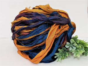 Amazon Sunset Sari Silk Ribbon - Fair Trade - 5yds