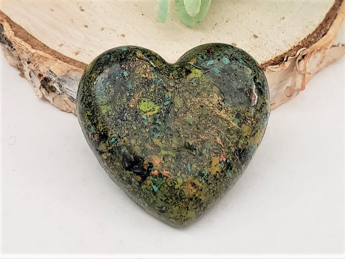 Amazon Forest Handcrafted Heart Cabochon