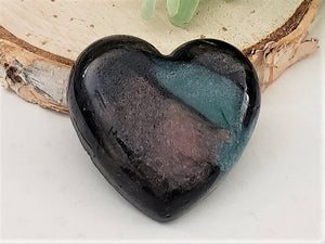 Pinky Teal Handcrafted Heart Cabochon