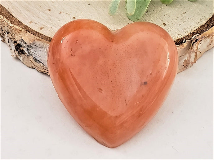 Orangesicle Handcrafted Heart Cabochon