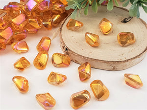 Mystic Gold Magenta Chunky Glass Beads - 15x10mm - 25pcs