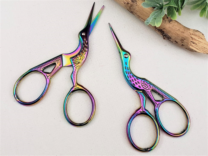 Stainless Steel Embroidery Stork Scissors - 95x4.5mm - 1pc