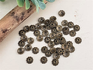 Antique Brass Loop Bead Caps - 5mm - 25pcs