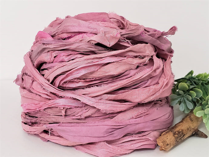 Persian Pink Sari Silk Ribbon - Fair Trade - 5yds