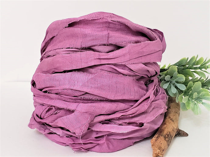 Plum Purple Sari Silk Ribbon - Fair Trade - 5yds