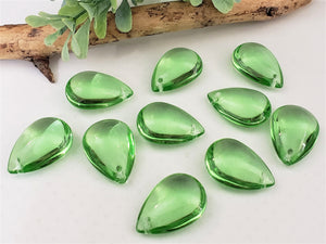Peridot Stellaris Crystal Glass Teardrops - 25x18x8mm - 2pcs