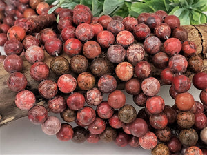 Red Coral Brecciated Jasper Dyed - 8mm - 22pcs