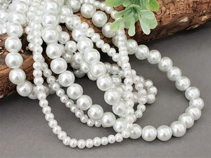 Pearl White Glass Pearls - 4mm/6mm/8mm/10mm