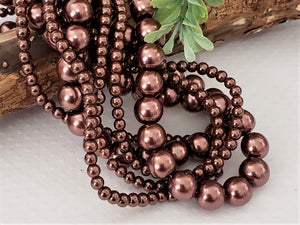 Copper Glass Pearls - 4mm/6mm/8mm/10mm