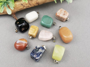 Tumbled Gemstone Pendant - Assort - 1pc