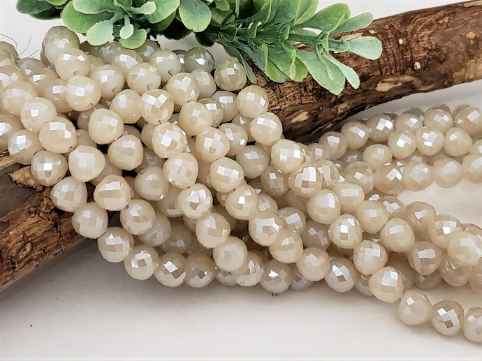 2-Tone Taupe Strawberry/Teardrop Shape Faceted Crystals - 8mm - 10.5