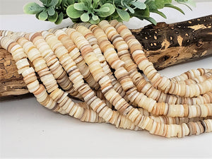 Natural Hand-Cut Heishi Shell Discs