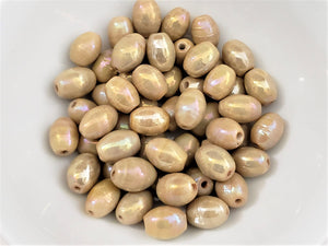 Mystic Gold Luster Glazed Porcelain Ceramic Beads - 12-14mm - 10pcs