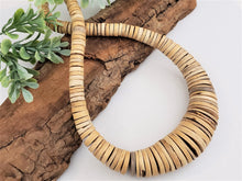 Load image into Gallery viewer, Natural Raw Gradient Wood Rondelles - 18&quot; Full Strand
