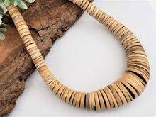 Load image into Gallery viewer, Natural Raw Gradient Wood Rondelles - 18&quot; Full Strand
