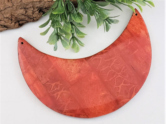 Terracotta Red Crescent Moon Plate - 120x50mm - 1pc