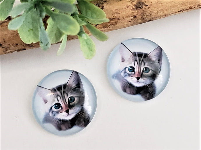 Kitty Cat Glass Cabochons - 25mm - 1pc