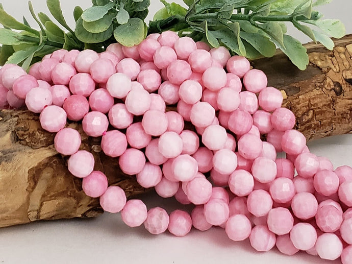 Faceted Pink Shell Dyed - 6mm - 8