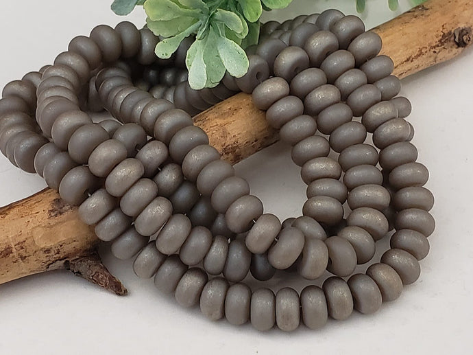 2 Tone Taupe Glass Rondelles - 8mm - 50pcs