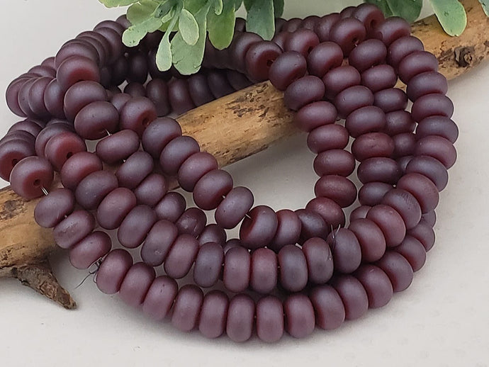 2 Tone Merlot Glass Rondelles - 8mm - 50pcs