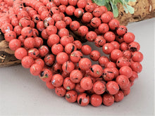 Load image into Gallery viewer, Coral Red Howlite Shell Inlay - 8mm - 50pcs/ 16&quot;Full Strand
