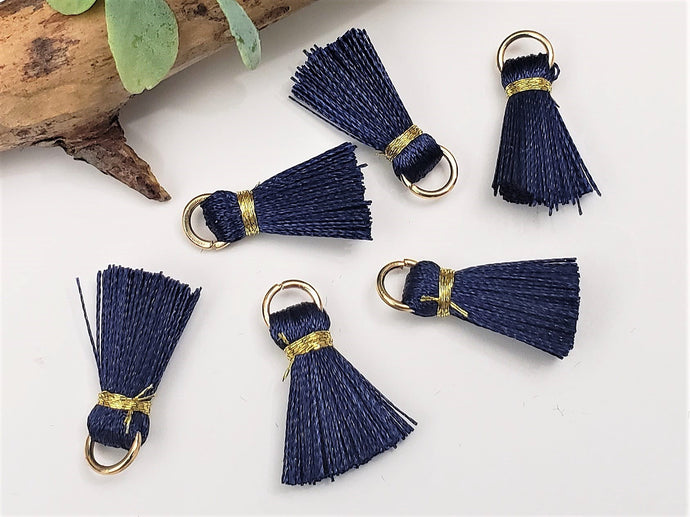 Navy Blue Cotton Tassel - 20mm - 6pcs