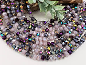 Purple Explosion Designer Crystal Mix - 6x4mm - 16" Full Strand