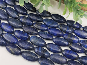 Natural Oval Lapis Lazuli - 20x10mm - 8" strand/10pcs