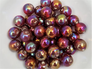 Rainbow Iris Glass Beads - 12mm - 10pcs